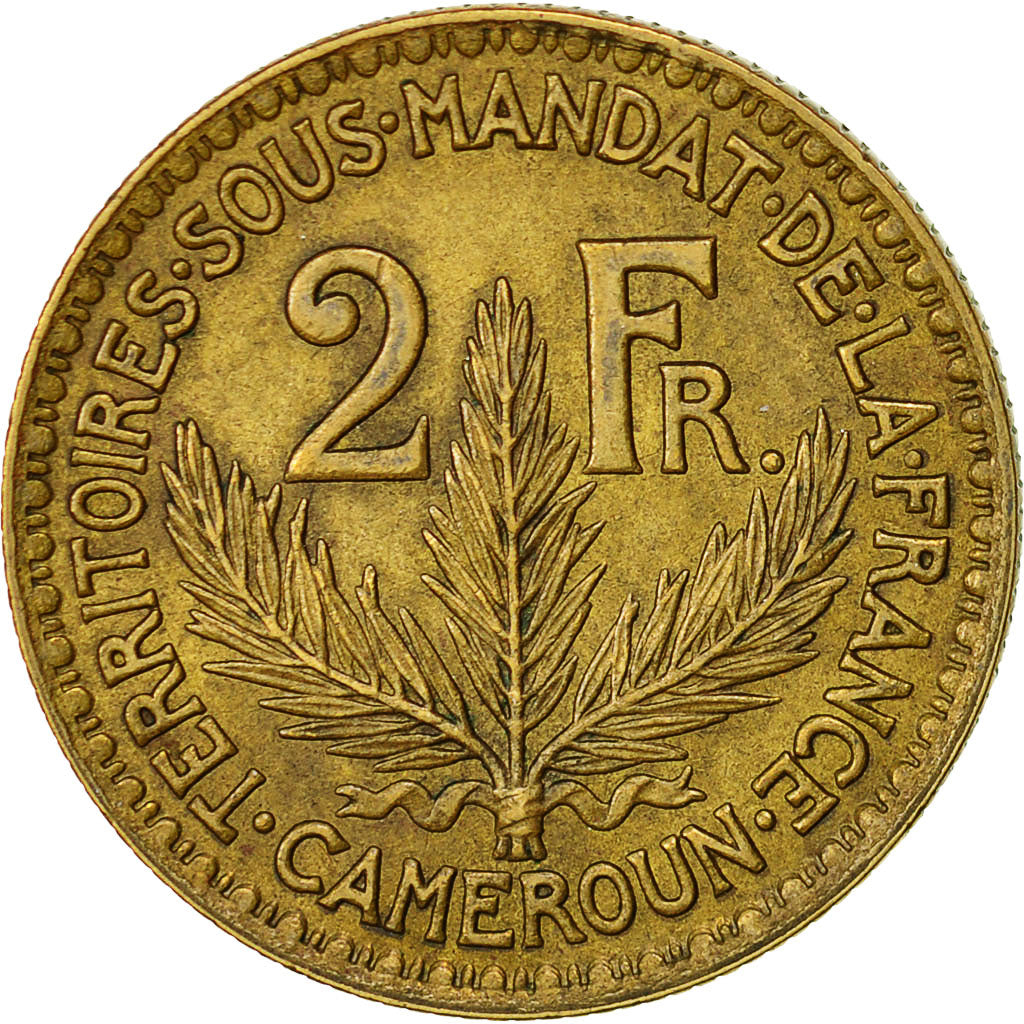 Cameroon, 2 Francs, 1924, Paris, EF(40-45), Aluminum-Bronze, KM:3