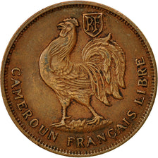 Camerun, Franc, 1943, Pretoria, BB, Bronzo, KM:7