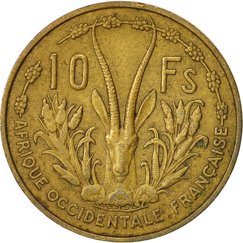 Coin, French West Africa, 10 Francs, 1956, EF(40-45), Aluminum-Bronze, KM:6