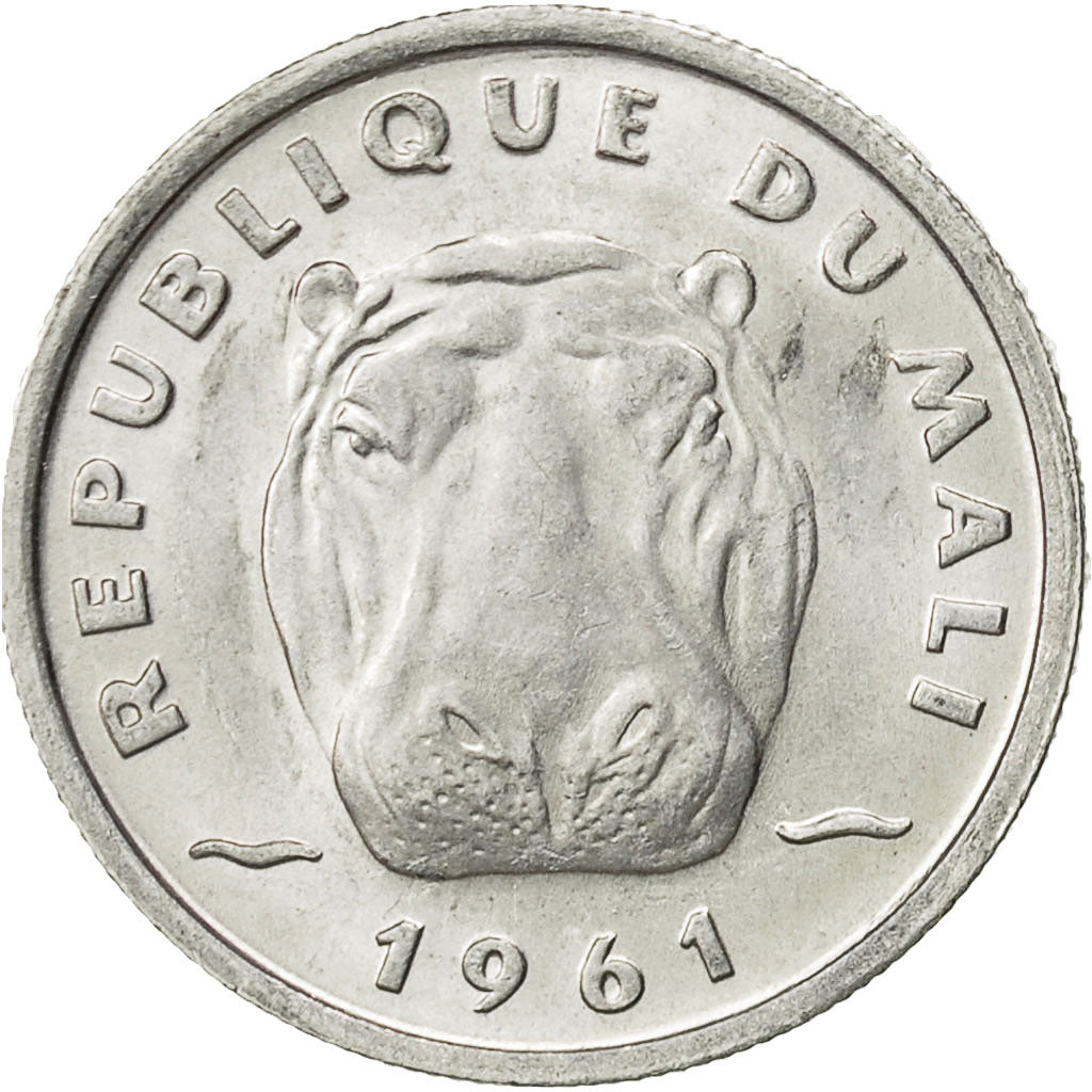 Mali, 5 Francs, 1961, AU(50-53), Aluminum, KM:2
