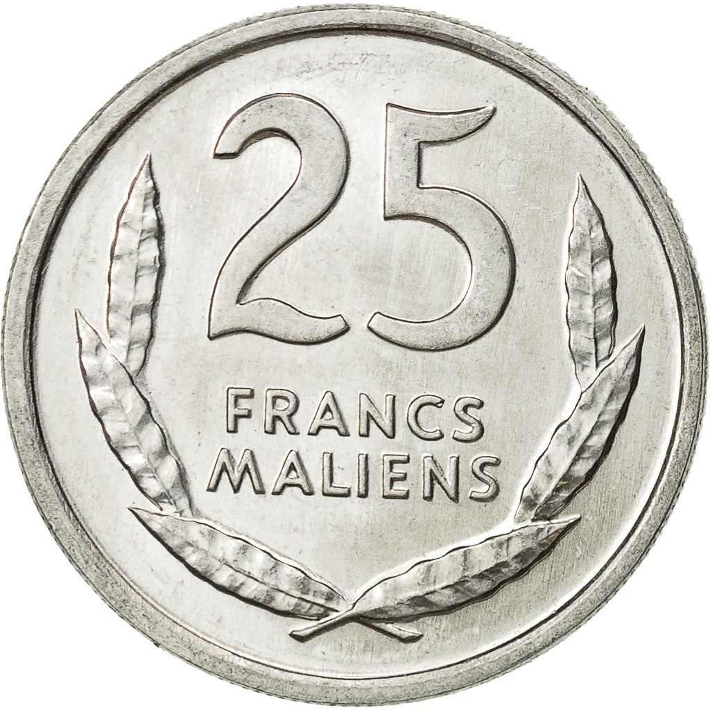 Mali, 25 Francs, 1961, AU(50-53), Aluminum, KM:4