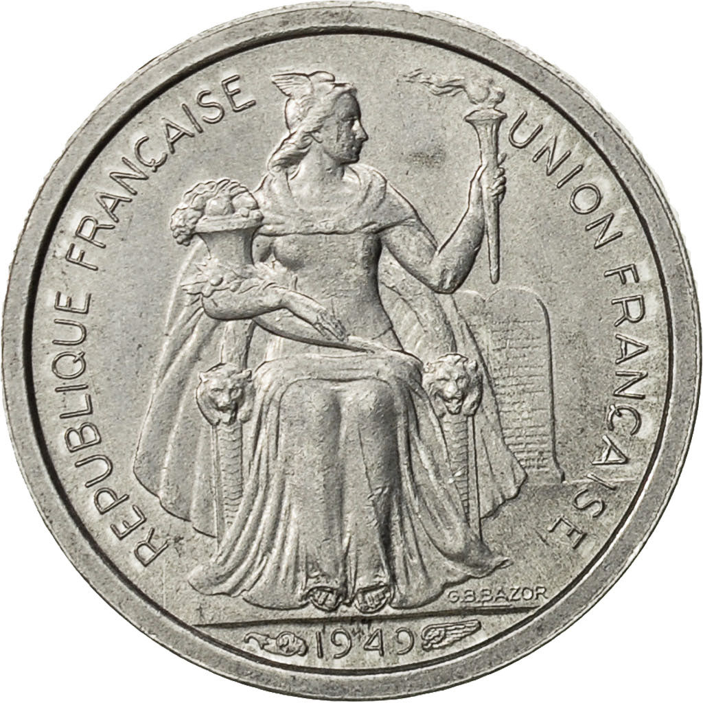 New Caledonia, 50 Centimes, 1949, Paris, EF(40-45), Aluminum, KM:1