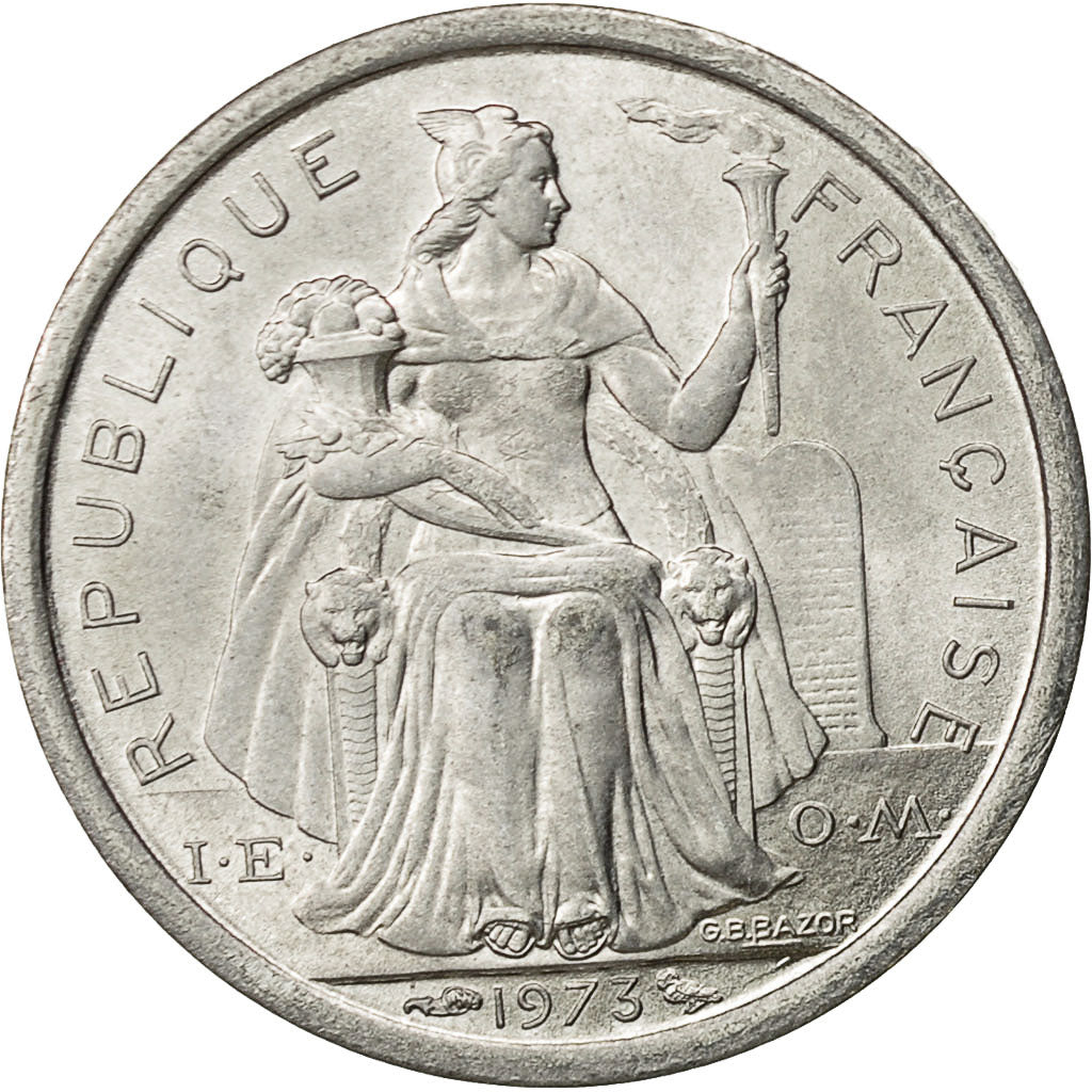 Nuova Caledonia, Franc, 1973, Paris, BB+, Alluminio, KM:10