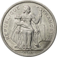 New Caledonia, 2 Francs, 1971, Paris, AU(50-53), Aluminum, KM:9