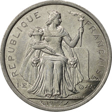 New Caledonia, 2 Francs, 1977, Paris, AU(50-53), Aluminum, KM:14