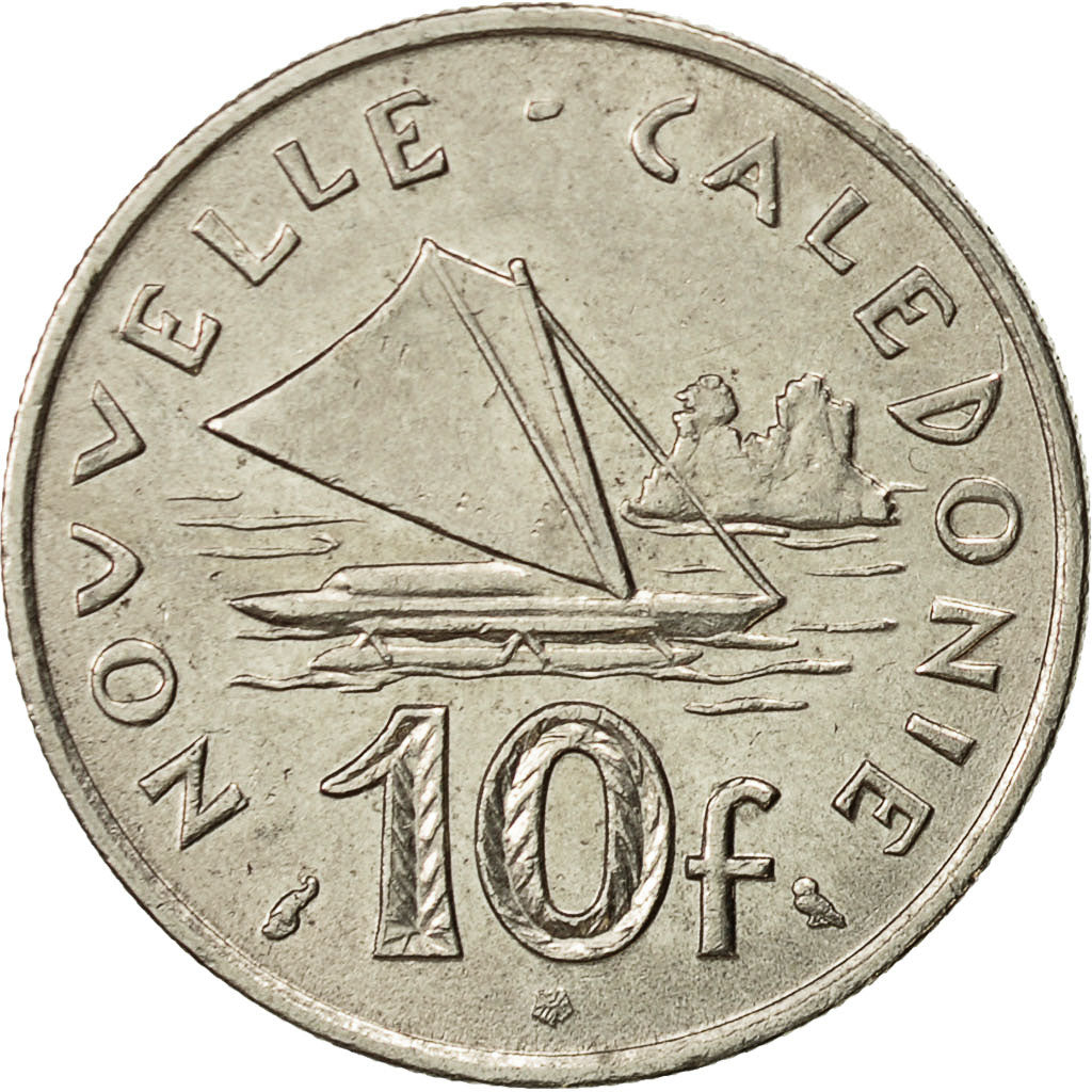 New Caledonia, 10 Francs, 1970, Paris, AU(50-53), Nickel, KM:5