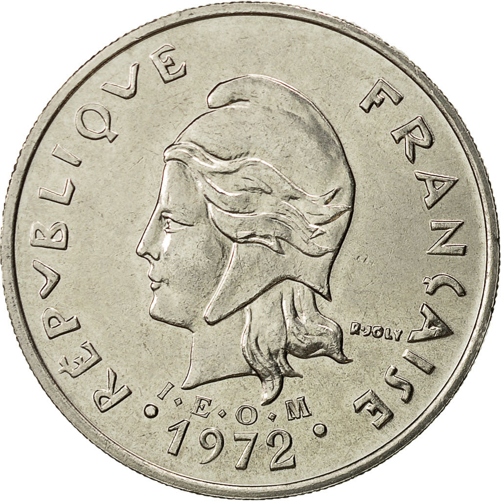 Neukaledonien, 20 Francs, 1972, Paris, SS+, Nickel, KM:12