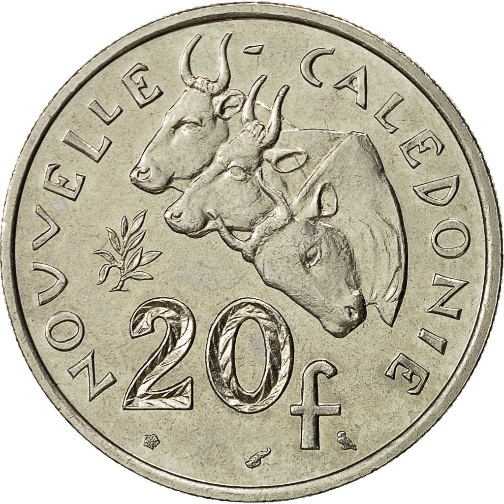 Neukaledonien, 20 Francs, 1972, Paris, SS+, Nickel, KM:12