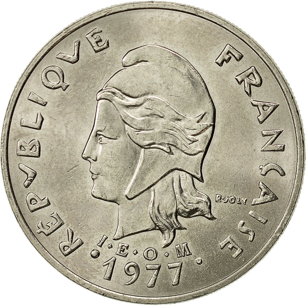 Nuova Caledonia, 20 Francs, 1977, Paris, BB+, Nichel, KM:12