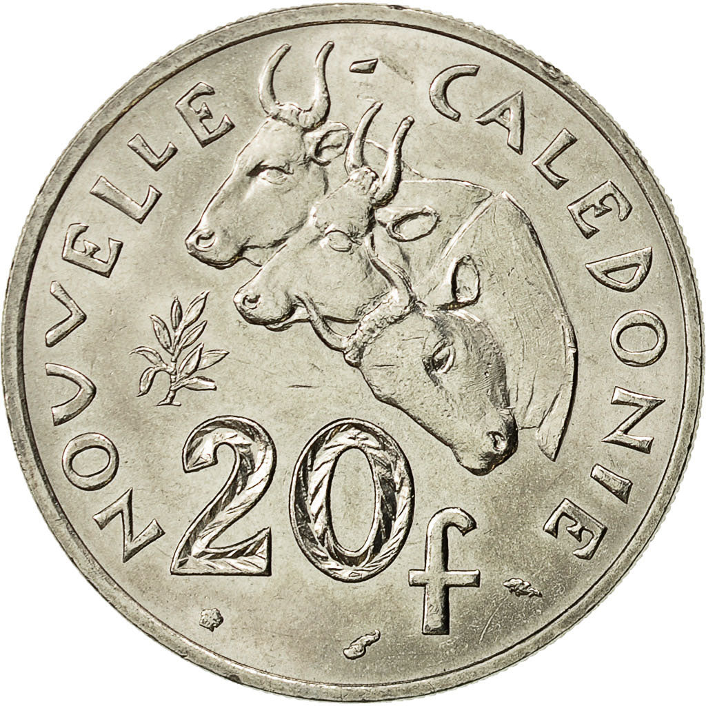 Nuova Caledonia, 20 Francs, 1977, Paris, BB+, Nichel, KM:12
