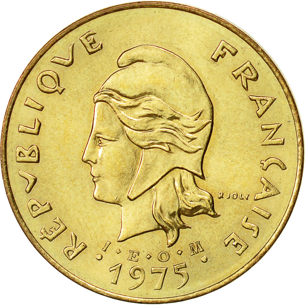 New Hebrides, 5 Francs, 1975, Paris, AU(55-58), Nickel-brass, KM:6.2