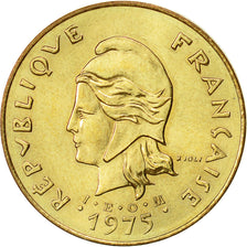 New Hebrides, 5 Francs, 1975, Paris, AU(55-58), Nickel-brass, KM:6.2
