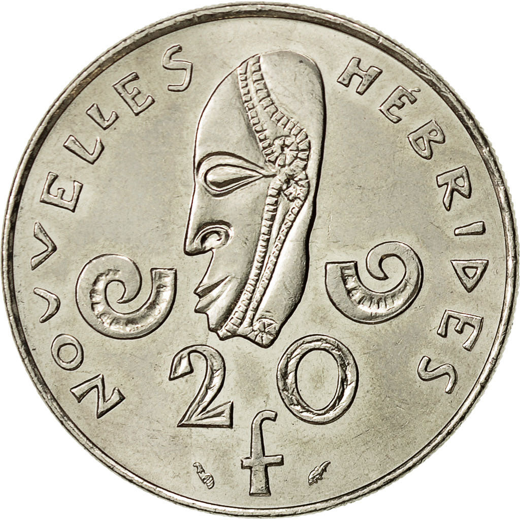 New Hebrides, 20 Francs, 1979, Paris, AU(55-58), Nickel, KM:3.2