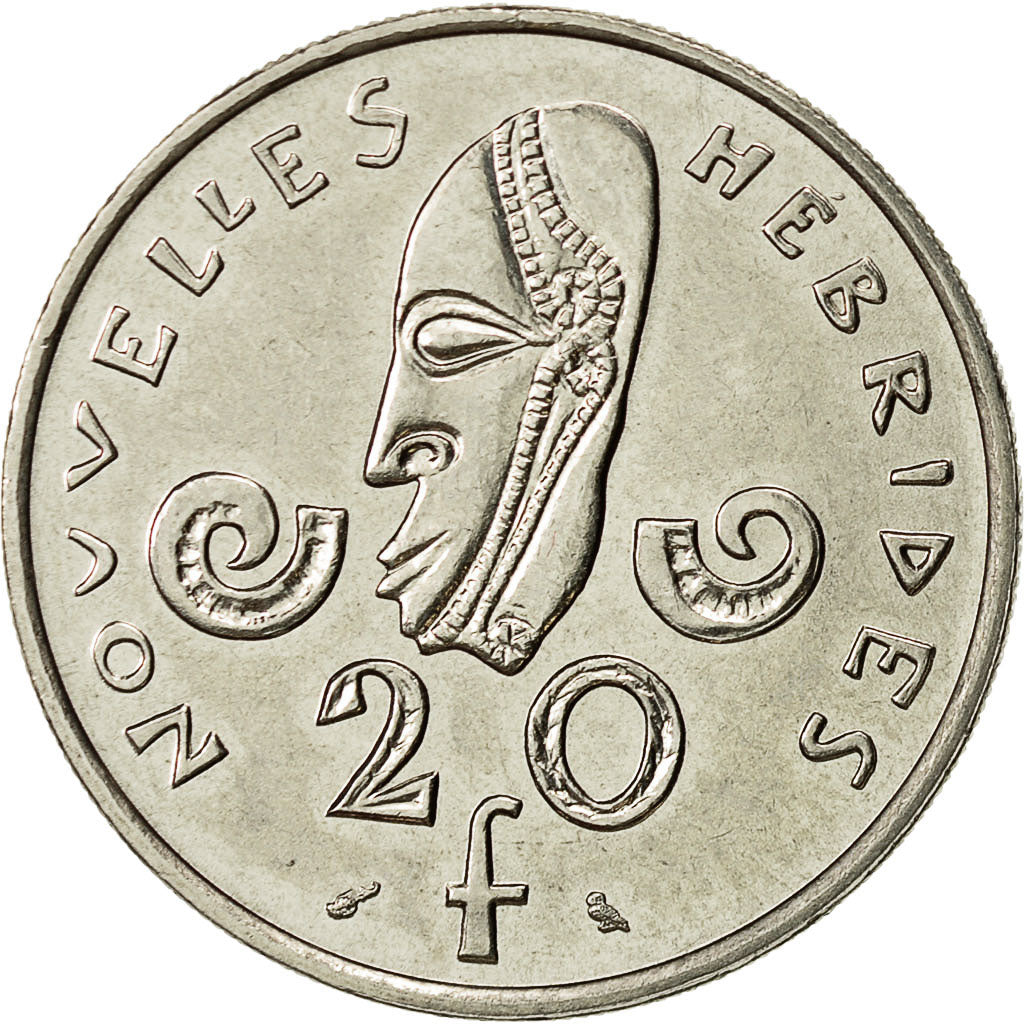 Nuove Ebridi, 20 Francs, 1973, Paris, SPL-, Nichel, KM:3.2