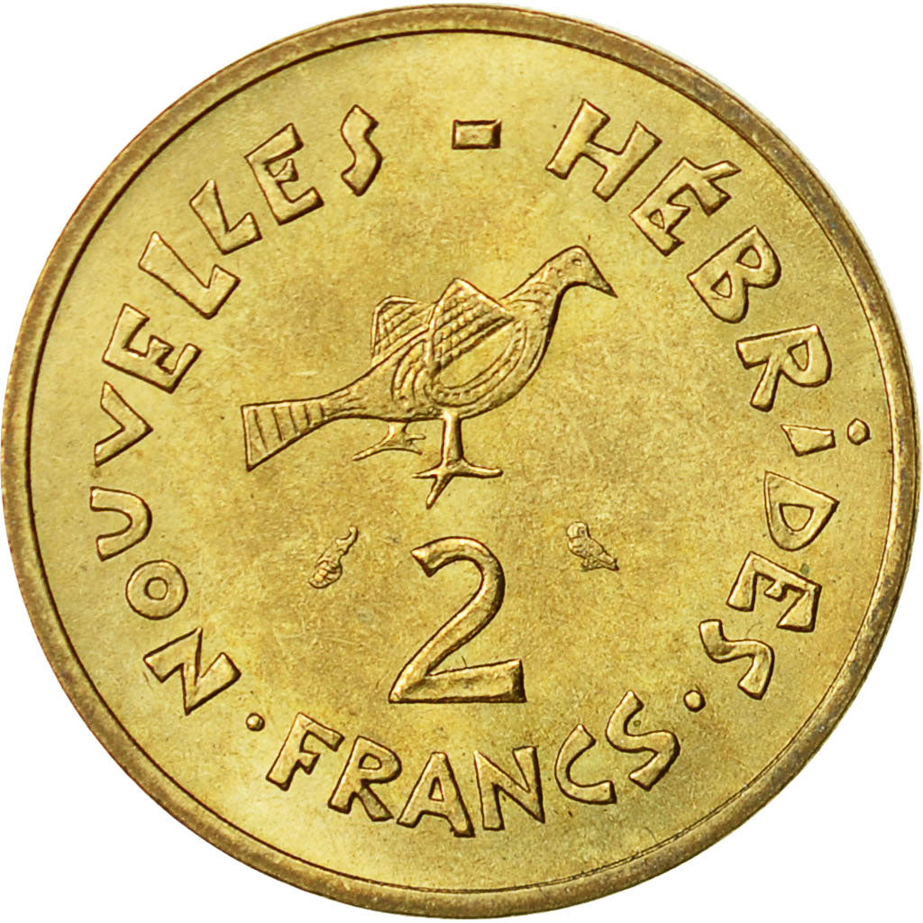 New Hebrides, 2 Francs, 1973, Paris, AU(50-53), Nickel-brass, KM:5.2