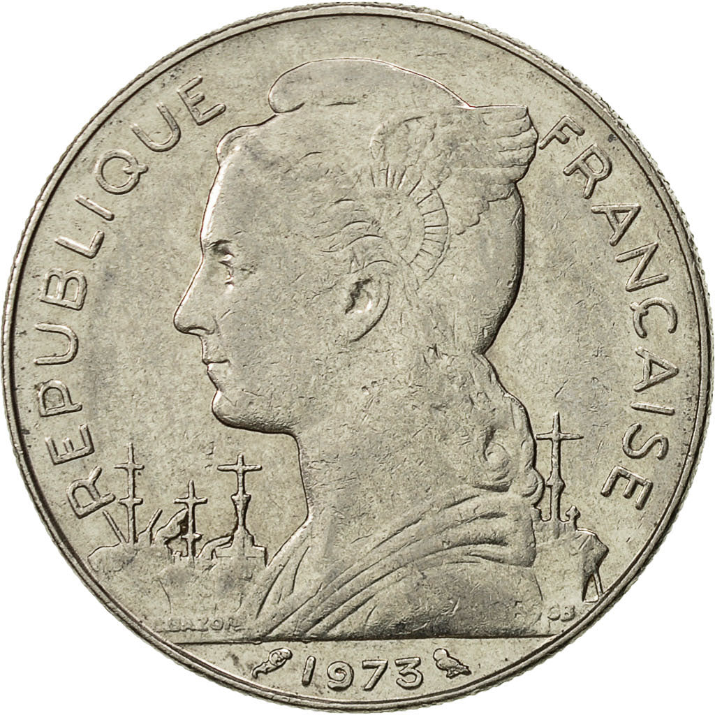 Réunion, 100 Francs, 1973, AU(50-53), Nickel, KM:13