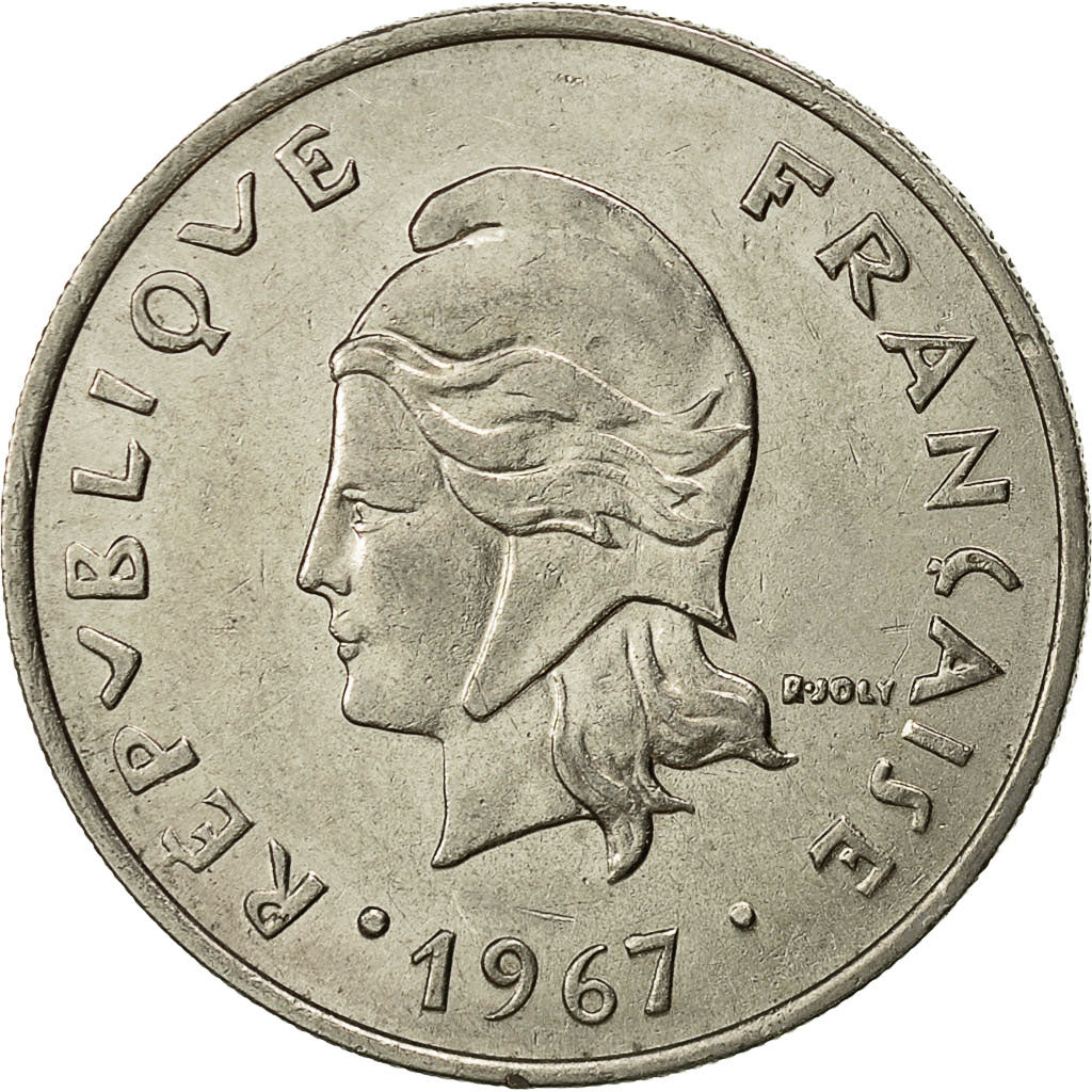 Polinesia francese, 20 Francs, 1967, Paris, BB, Nichel, KM:6