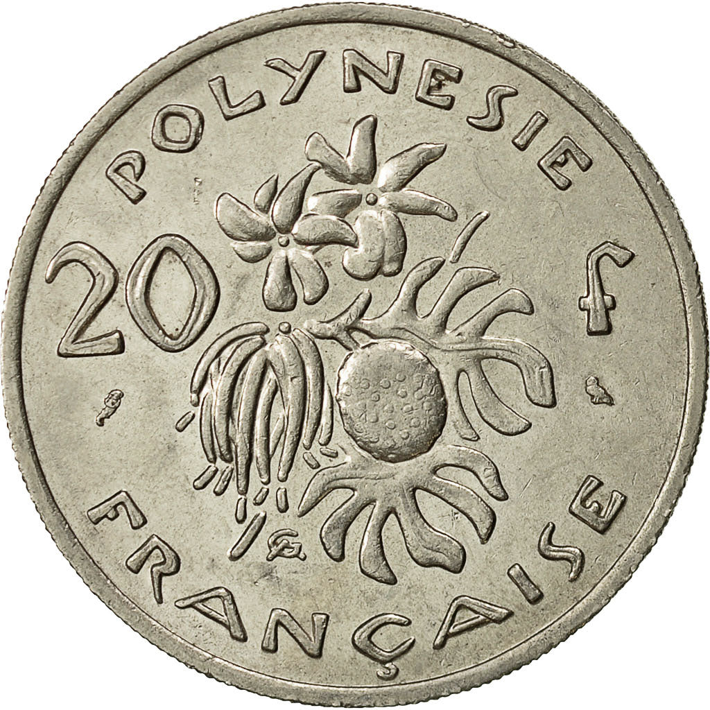 Polinesia francese, 20 Francs, 1967, Paris, BB, Nichel, KM:6