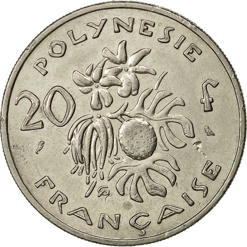 Polinesia francese, 20 Francs, 1970, Paris, BB, Nichel, KM:6