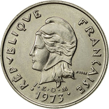 French Polynesia, 10 Francs, 1973, Paris, VZ, Nickel, KM:8