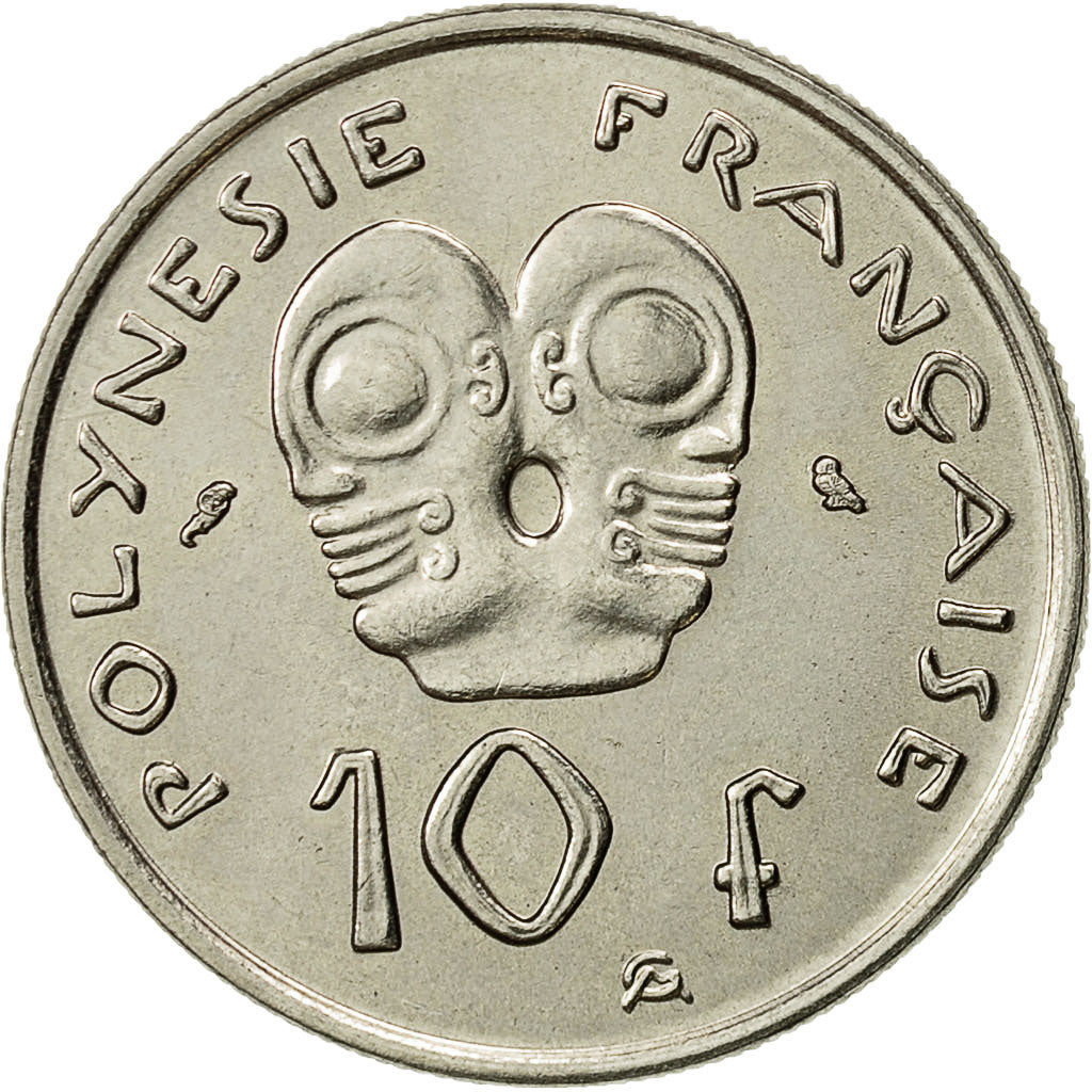 French Polynesia, 10 Francs, 1973, Paris, AU(55-58), Nickel, KM:8