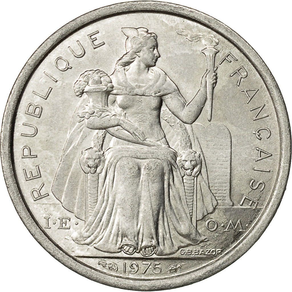 Polinesia francese, Franc, 1975, Paris, BB+, Alluminio, KM:11