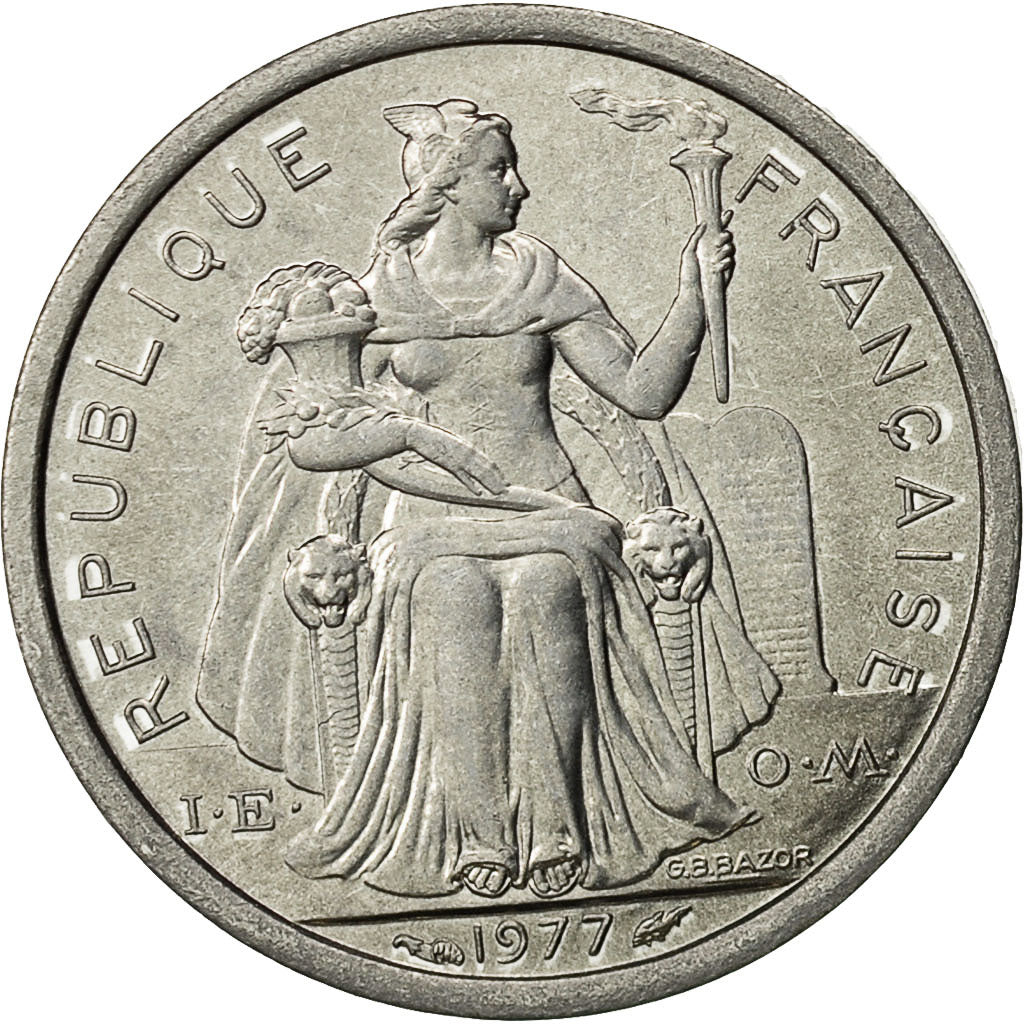 Polinesia francese, Franc, 1977, Paris, BB+, Alluminio, KM:11