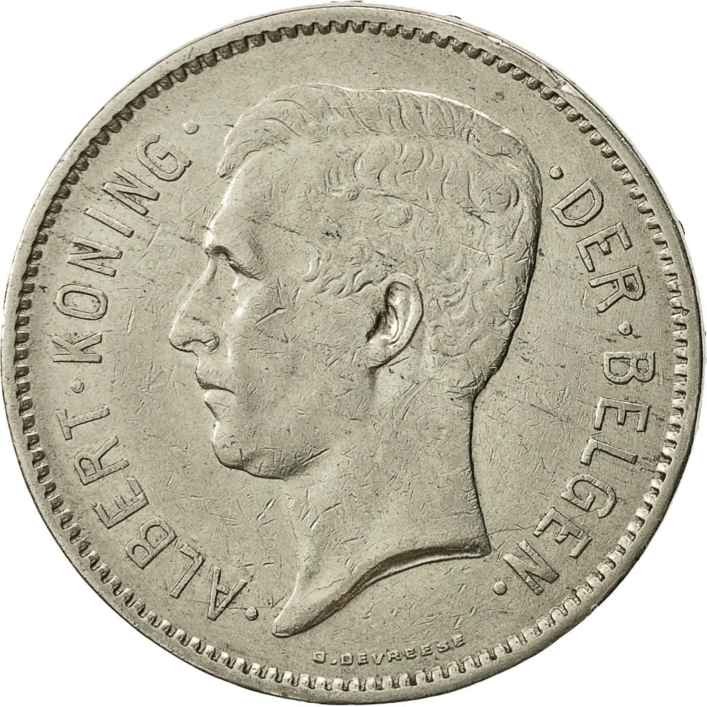 coin, Belgium, 5 Francs, 5 Frank, 1933, EF(40-45), Nickel, KM:98