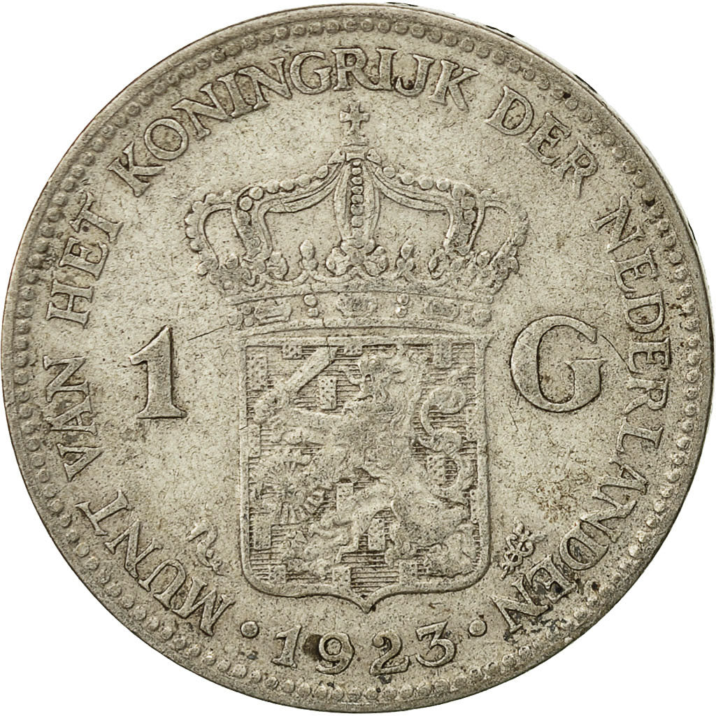 coin, Netherlands, Wilhelmina I, Gulden, 1923, EF(40-45), Silver, KM:161.1