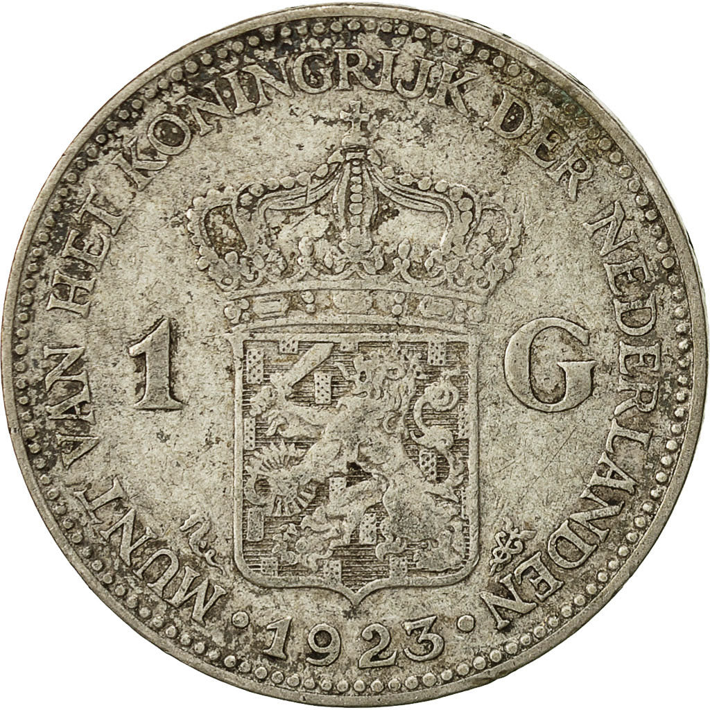 coin, Netherlands, Wilhelmina I, Gulden, 1923, EF(40-45), Silver, KM:161.1