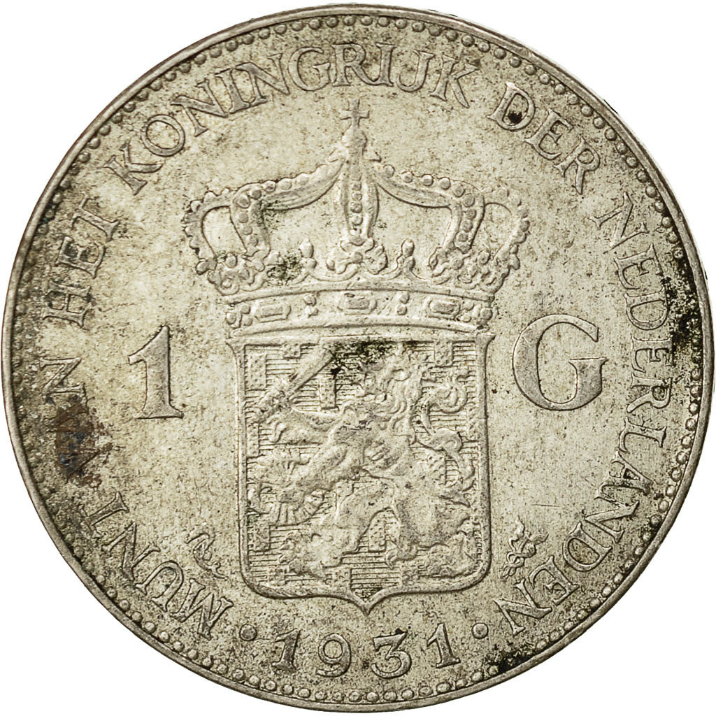 coin, Netherlands, Wilhelmina I, Gulden, 1931, EF(40-45), Silver, KM:161.1