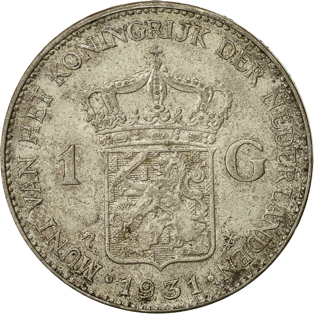 coin, Netherlands, Wilhelmina I, Gulden, 1931, EF(40-45), Silver, KM:161.1