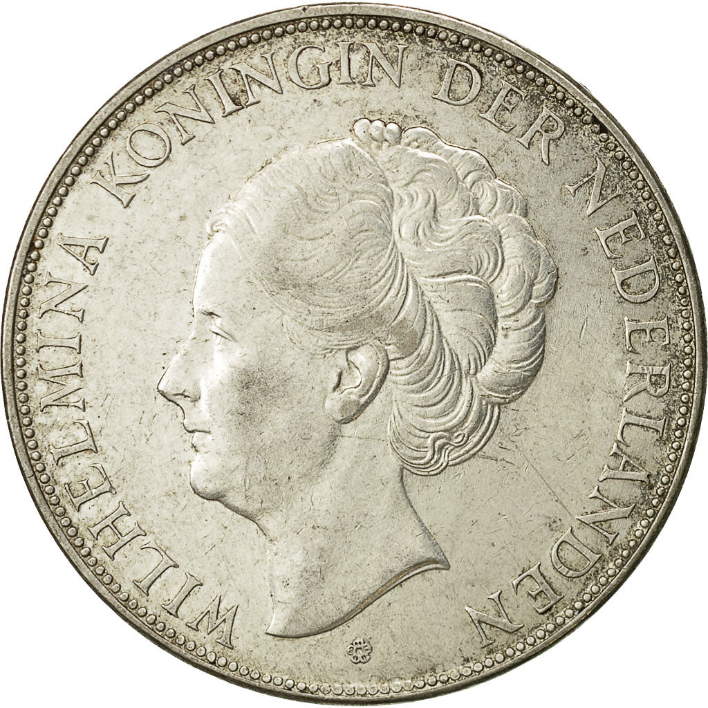 coin, Netherlands, Wilhelmina I, 2-1/2 Gulden, 1937, EF(40-45), Silver, KM:165