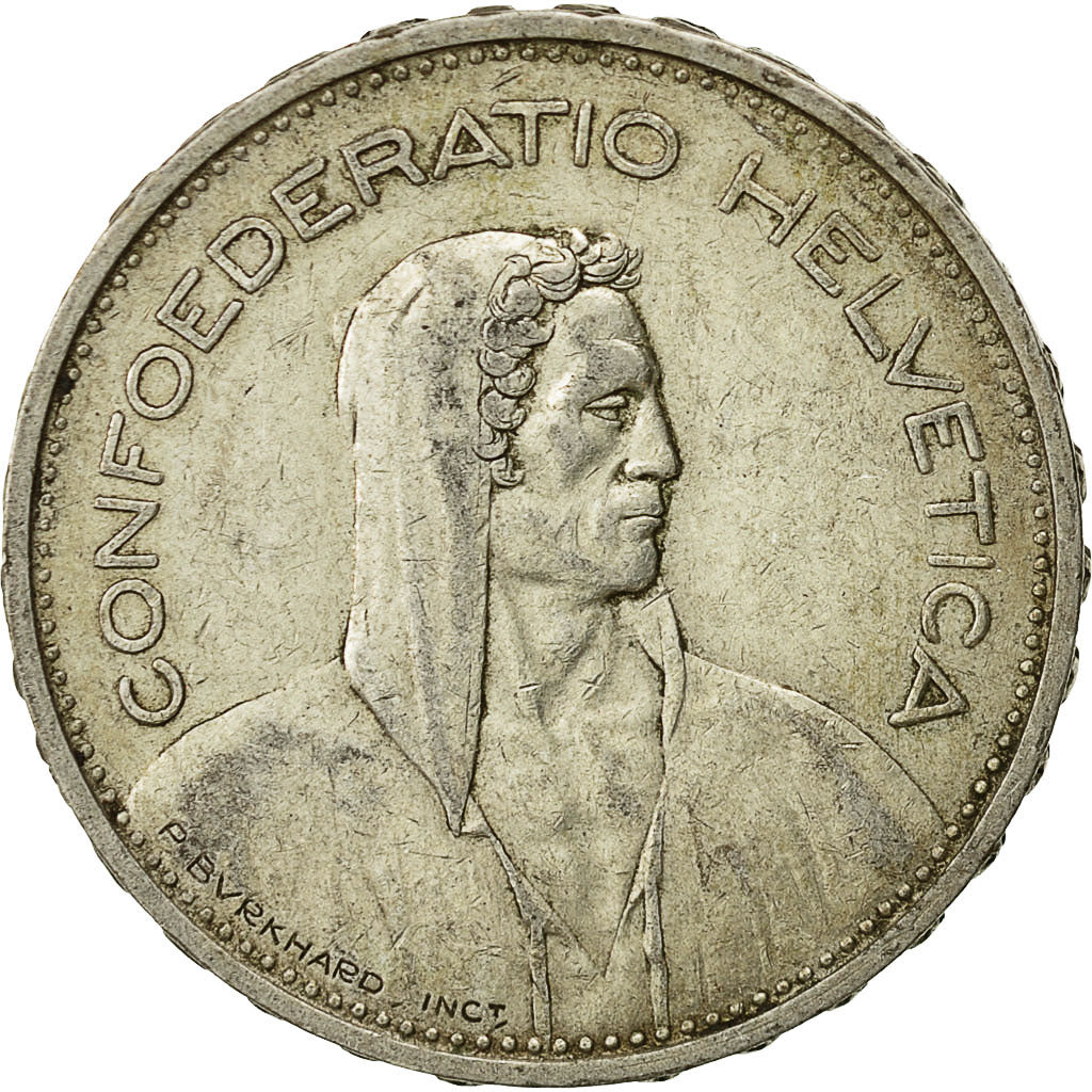 coin, Switzerland, 5 Francs, 1933, Bern, EF(40-45), Silver, KM:40