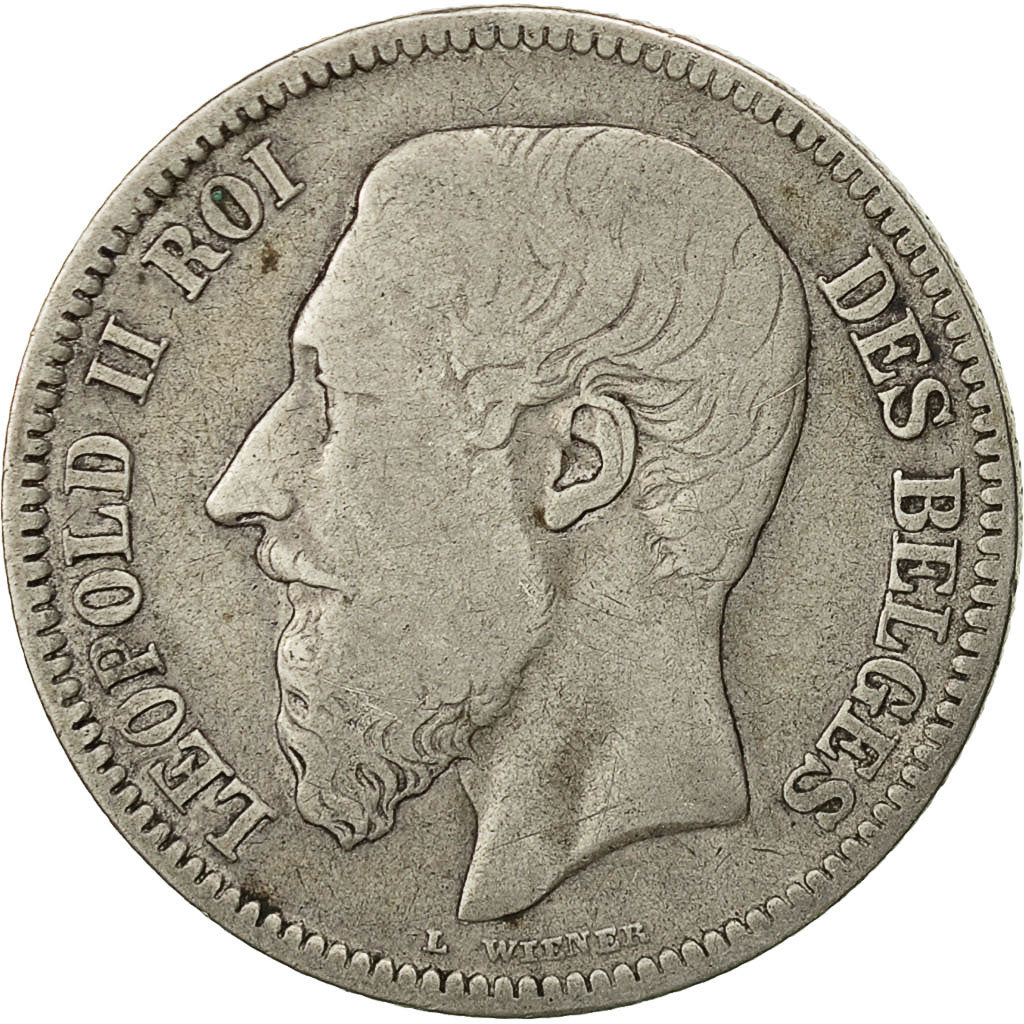 Coin, Belgium, Leopold II, 2 Francs, 2 Frank, 1866, EF(40-45), Silver, KM:30.1
