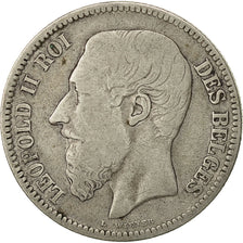 Coin, Belgium, Leopold II, 2 Francs, 2 Frank, 1866, EF(40-45), Silver, KM:30.1