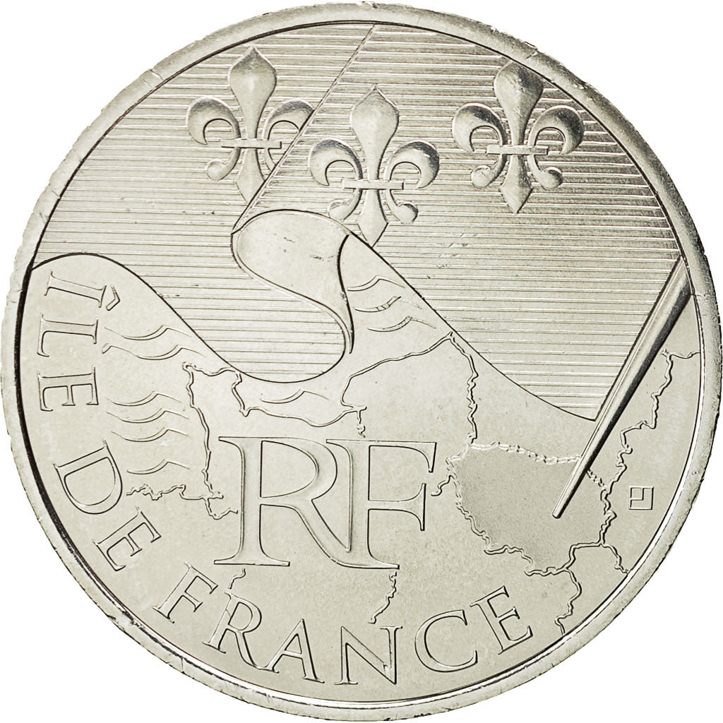 France, 10 Euro, Ile de France, 2010, SPL+, Argent, KM:1657