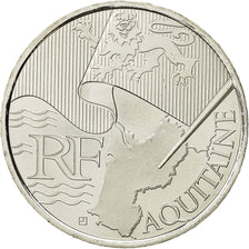 France, 10 Euro, Aquitaine, 2010, MS(64), Silver, KM:1645
