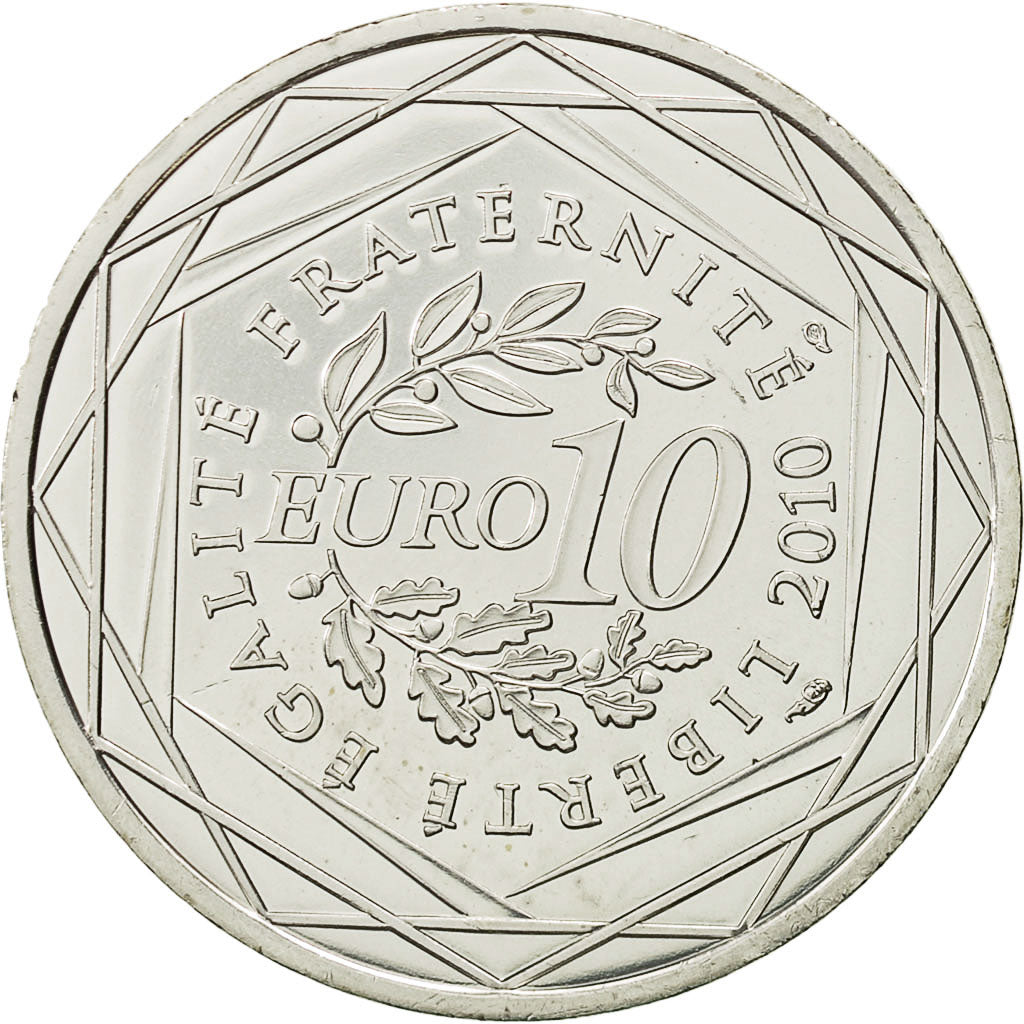 France, 10 Euro, Lorraine, 2010, MS(64), Silver, KM:1661