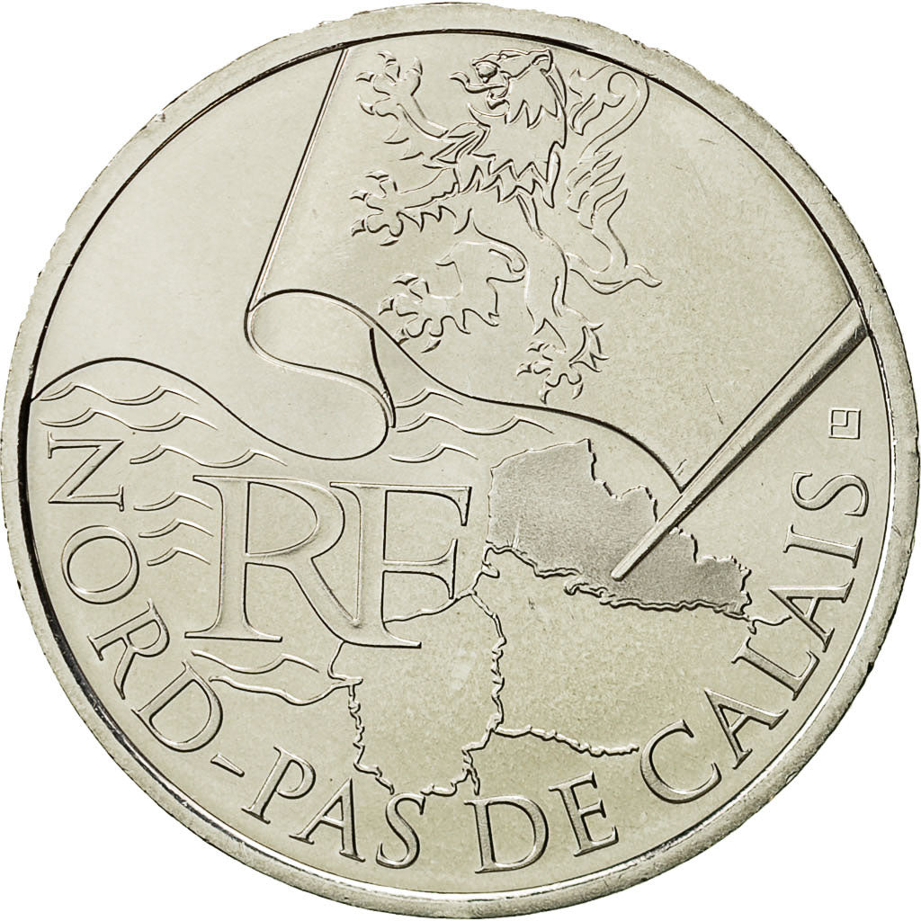 France, 10 Euro, Nord-Pas de Calais, 2010, SPL+, Argent, KM:1664