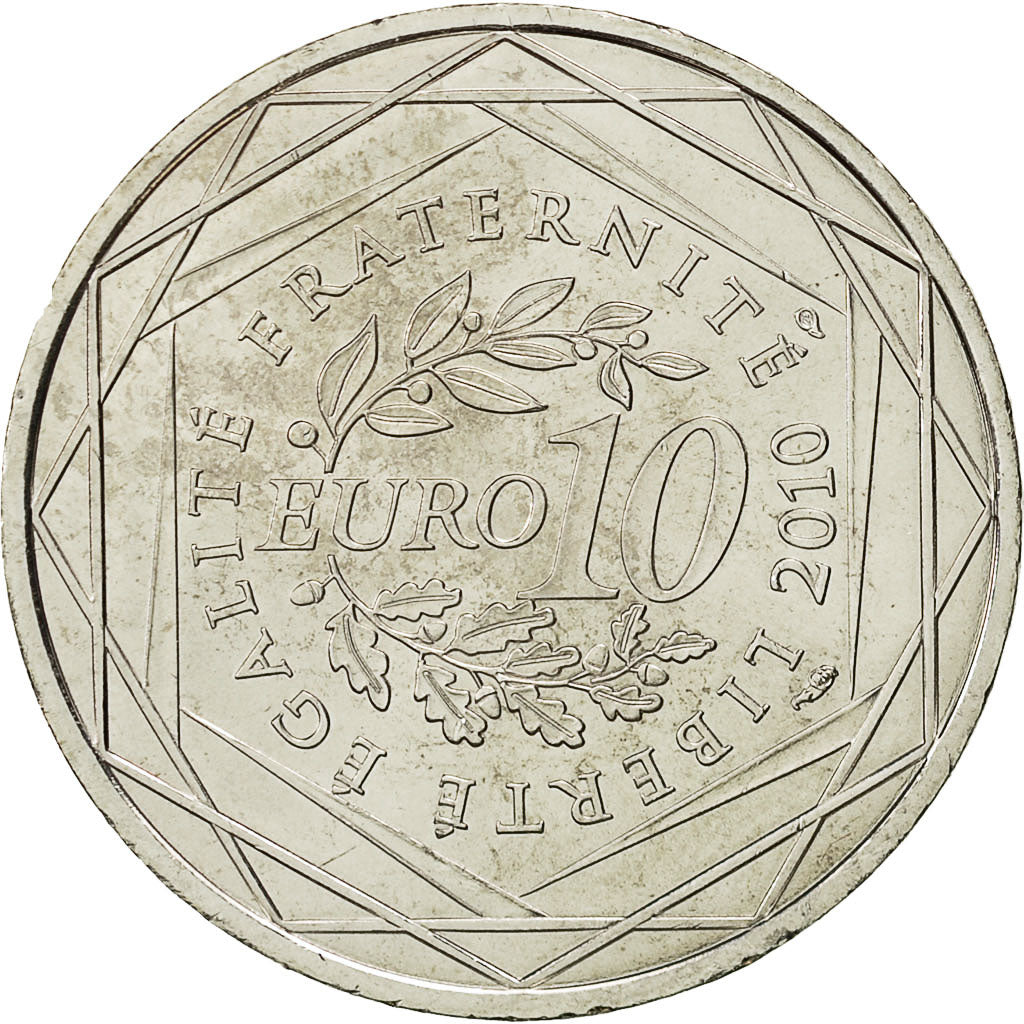 France, 10 Euro, Pays de la Loire, 2010, SPL+, Argent, KM:1665