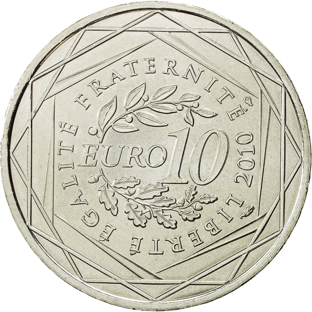 France, 10 Euro, Champagne-Ardenne, 2010, SPL+, Argent, KM:1651