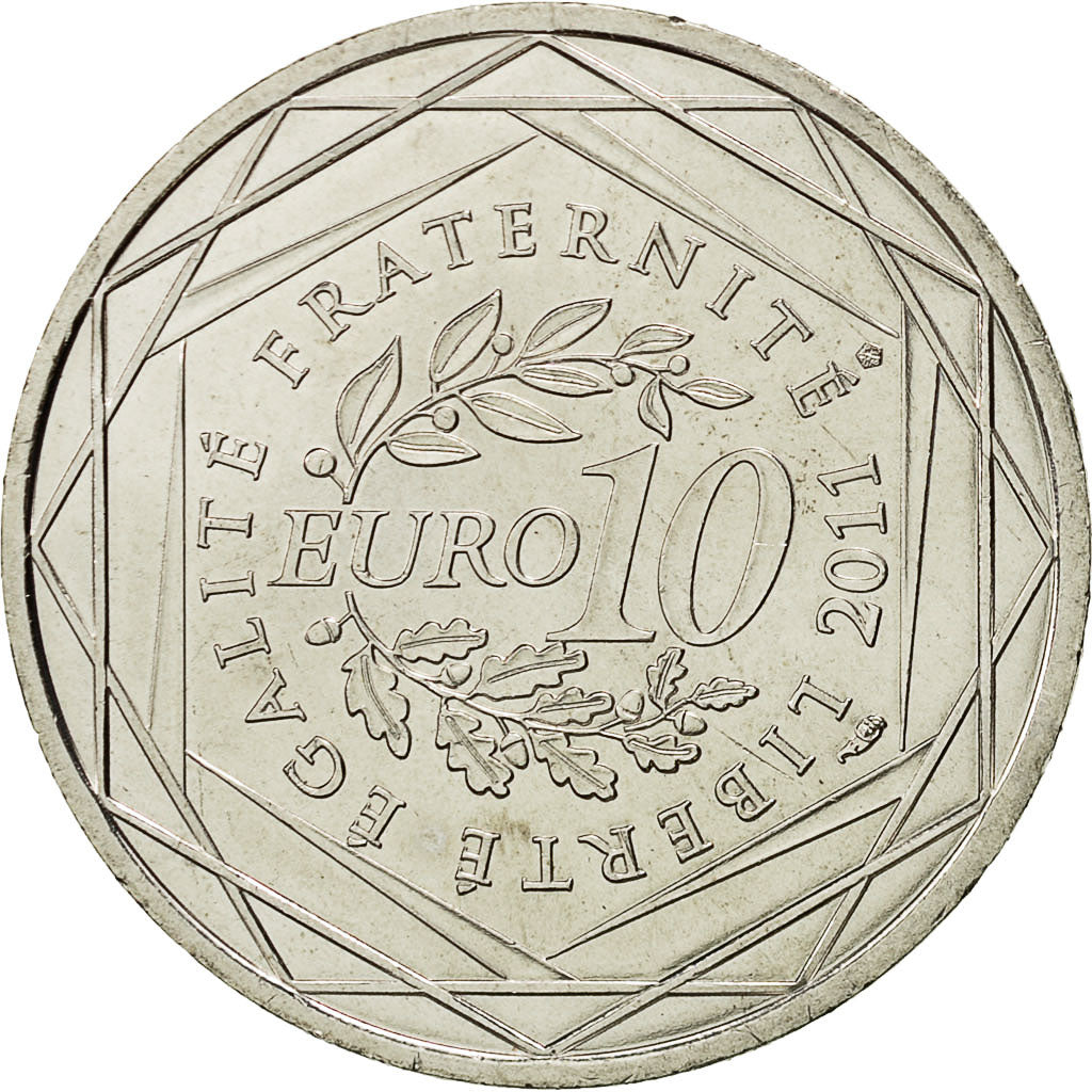 Francia, 10 Euro, Mayotte, 2011, SPL, Argento