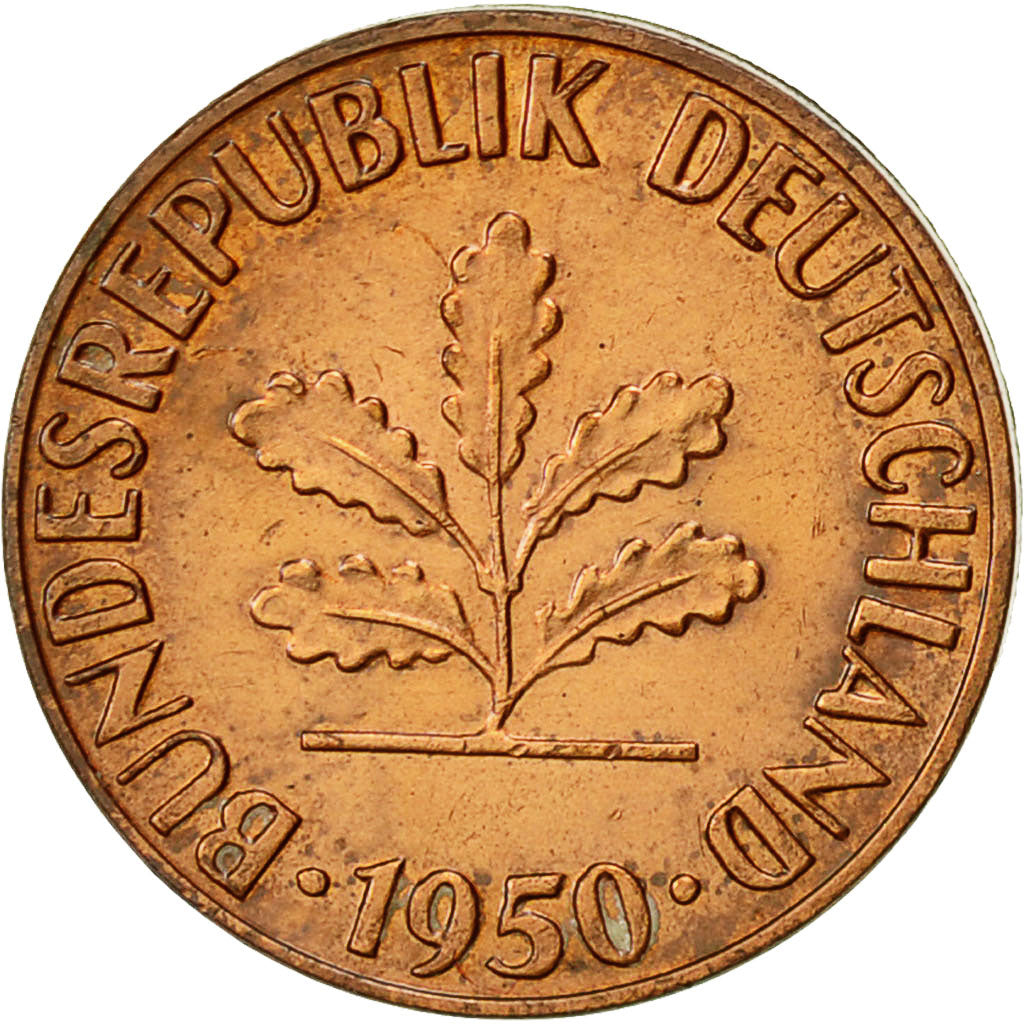 Münze, Bundesrepublik Deutschland, Pfennig, 1950, Stuttgart, S, Copper Plated