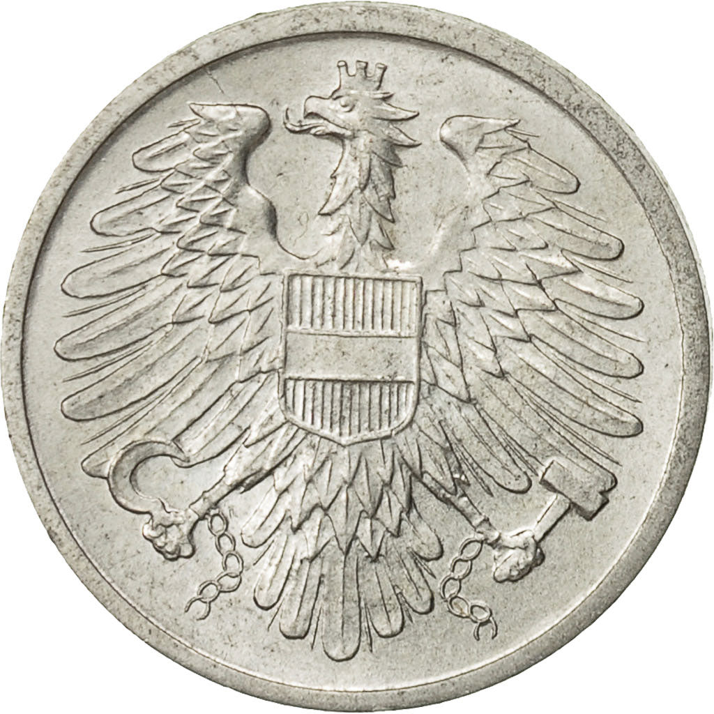 Coin, Austria, 2 Groschen, 1968, EF(40-45), Aluminum, KM:2876