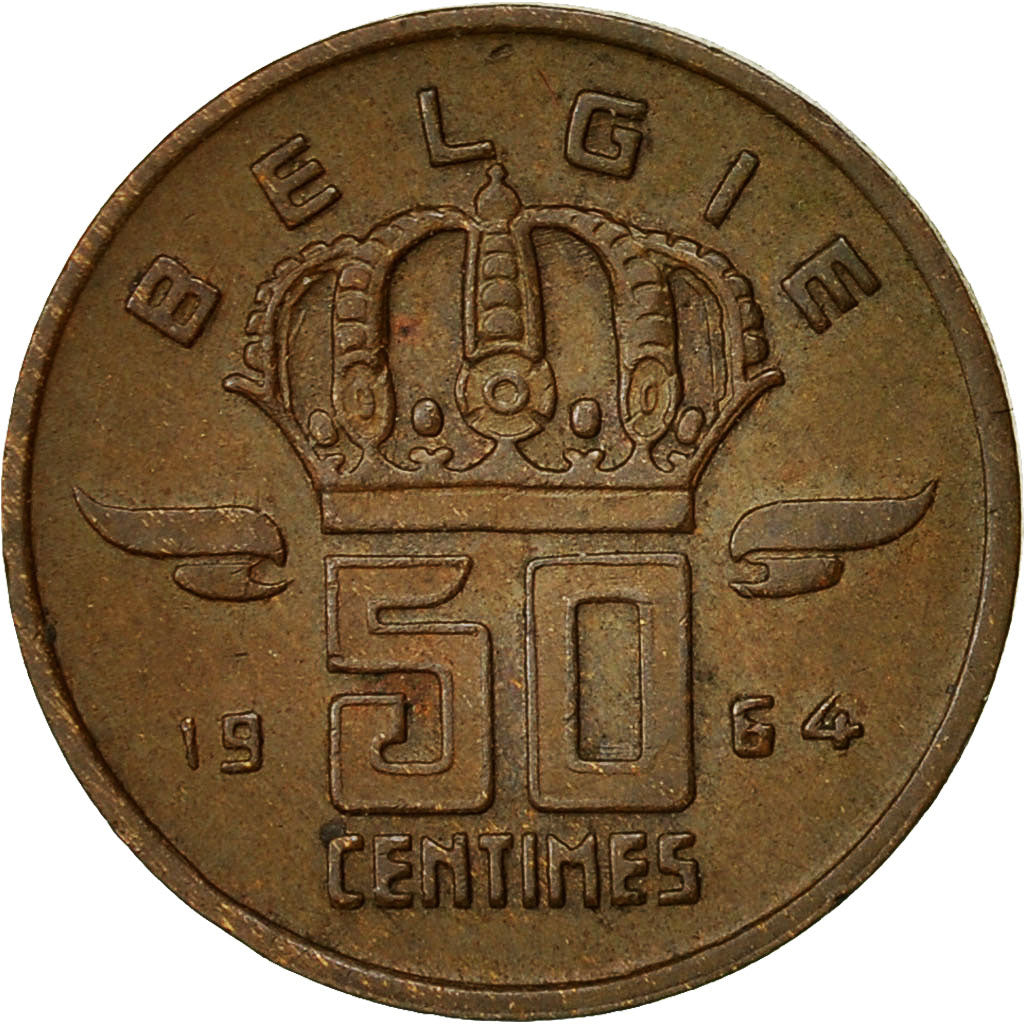 Coin, Belgium, 50 Centimes, 1958, EF(40-45), Bronze, KM:145