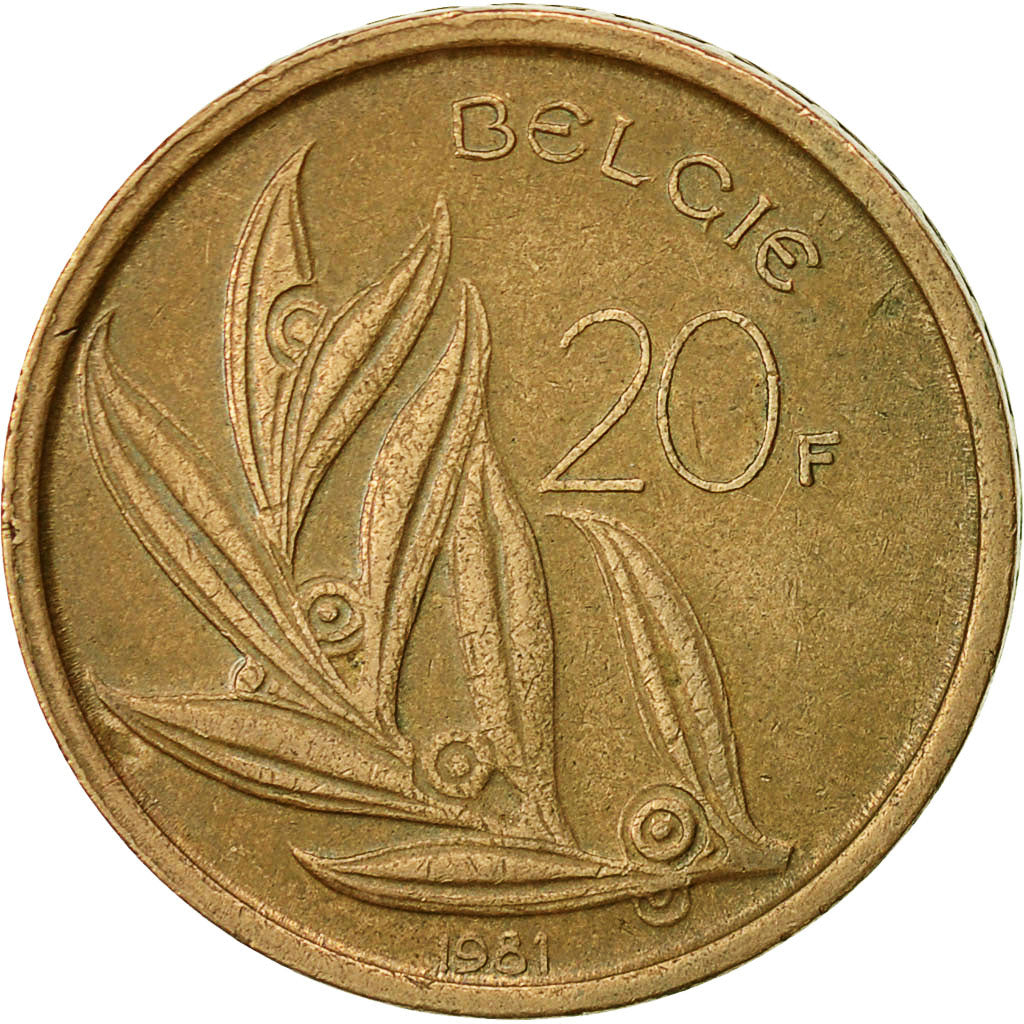 Moneta, Belgio, 20 Francs, 20 Frank, 1981, BB, Nichel-bronzo, KM:160