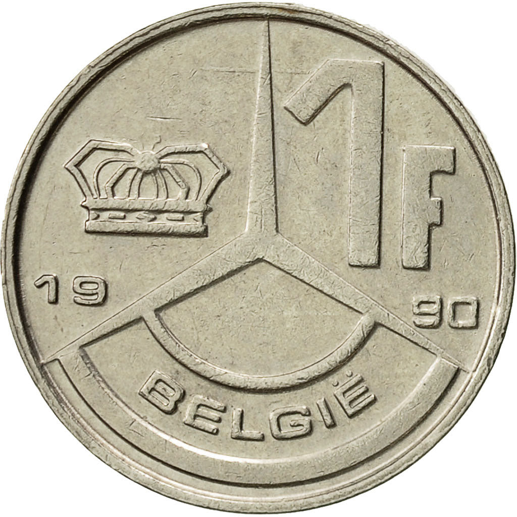 Coin, Belgium, Franc, 1990, EF(40-45), Nickel Plated Iron, KM:171