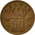Moneta, Belgia, Baudouin I, 50 Centimes, 1969, EF(40-45), Bronze, KM:149.1