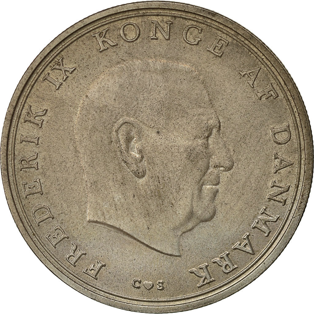 Moneta, Danimarca, Frederik IX, 10 Kroner, 1968, Copenhagen, BB, Argento, KM:857